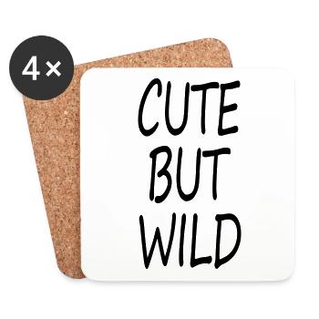 CUTE BUT WILD - Untersetzer (4er-Set) - Weiß - Vorne