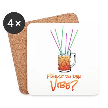 Fühlst du den Vibe? - Vodka Orange auf Malle - Untersetzer (4er-Set) - Weiß - Vorne