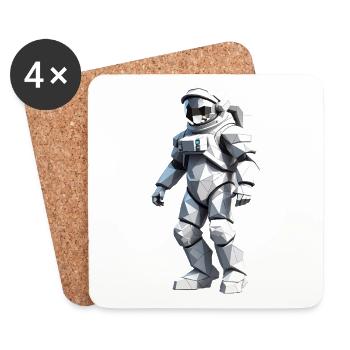 Astronaut - Beruf Design Sticker - Untersetzer (4er-Set) - Weiß - Vorne