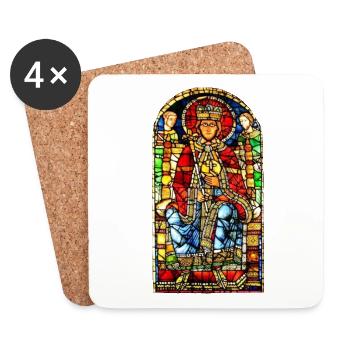 church window cathedral strasbourg - Coasters (set of 4) - white - Front