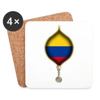 COLOMBIA | FLAG | URBAN SYNTHETICS - Coasters (set of 4) - white - Front