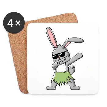DAB TANZ HASE T-SHIRT - Untersetzer (4er-Set) - Weiß - Vorne