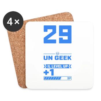 29 Ans Humour Geek 29 Ans Anniversaire Gamer - Dessous de verre (lot de 4) - blanc - Devant