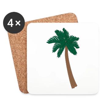 Illustration Palm - Dessous de verre (lot de 4) - blanc - Devant