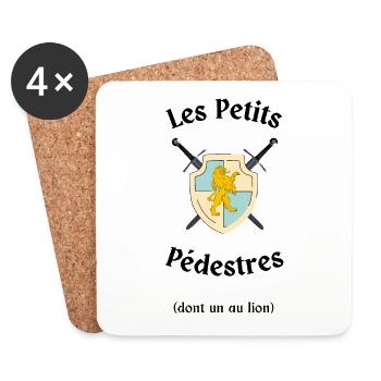 Les Petits Pédestres - Dessous de verre (lot de 4) - blanc - Devant