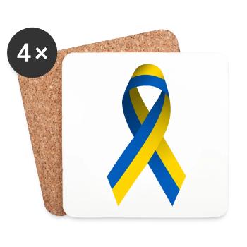 Ukraine Peace Sign - Coasters (set of 4) - white - Front