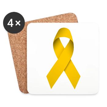 yellow ribbon - Coasters (set of 4) - white - Front