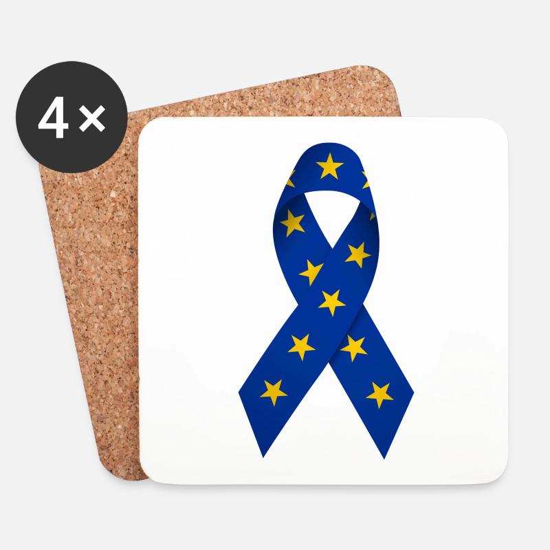 Schleife Europa Flagge Design Geschenk - Untersetzer (4er-Set) - Weiß