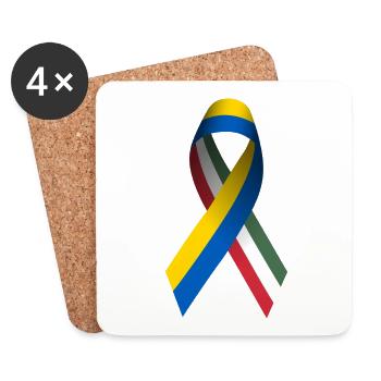 La Hongrie pour la paix en Ukraine - Dessous de verre (lot de 4) - blanc - Devant