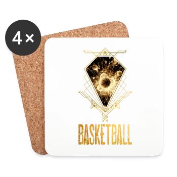 Basketball Ball Gold Basketballspieler Spieler - Untersetzer (4er-Set) - Weiß - Vorne