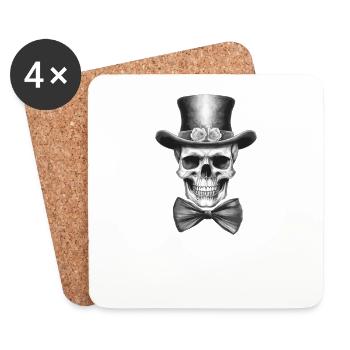 Team Groom JGA Skull Stag Party - Dessous de verre (lot de 4) - blanc - Devant