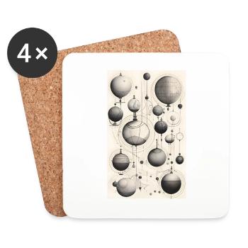 moment of spheres and lines - Coasters (set of 4) - white - Front