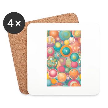 Mild circles & forms - Coasters (set of 4) - white - Front