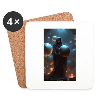Sorcière des sphères et des orbes - Dessous de verre (lot de 4) - blanc - Devant