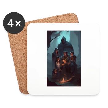 Contes familiaux de dark fantasy - Dessous de verre (lot de 4) - blanc - Devant