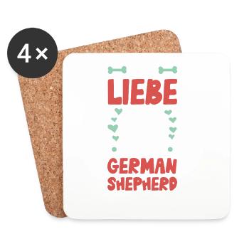 Ich liebe meinen German Shepherd - Untersetzer (4er-Set) - Weiß - Vorne
