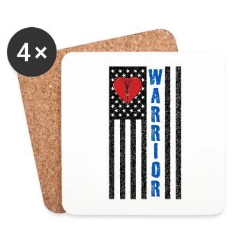 Open Heart Surgery Warrior - Coasters (set of 4) - white - Front