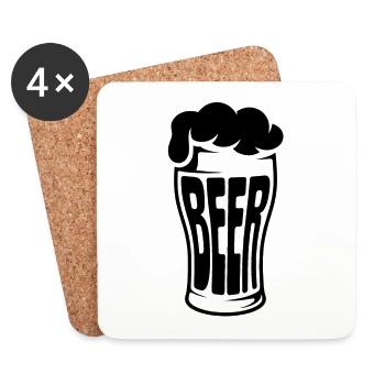 Beer - Funny Beer Logo Tshirt - Coasters (set of 4) - white - Front