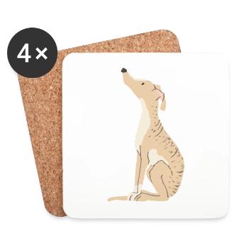 Greyhound brindle - Coasters (set of 4) - white - Front
