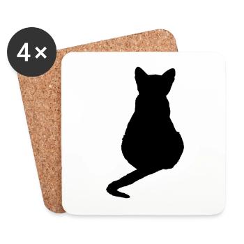 Katze Kätzchen Katzenshirt Geschenk - Untersetzer (4er-Set) - Weiß - Vorne