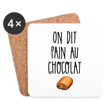 On dit pain au chocolat - Dessous de verre (lot de 4) - blanc - Devant