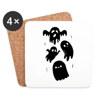 funny ghost - haunted ghost hour horror - Coasters (set of 4) - white - Front