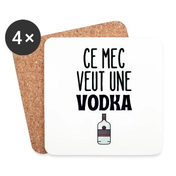 Ce mec veut une vodka - Dessous de verre (lot de 4) - blanc - Devant