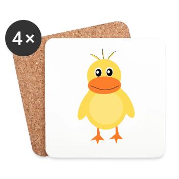 Kawaii Chibi Kawaii Duck Kawaii Manga - Coasters (set of 4) - white - Front