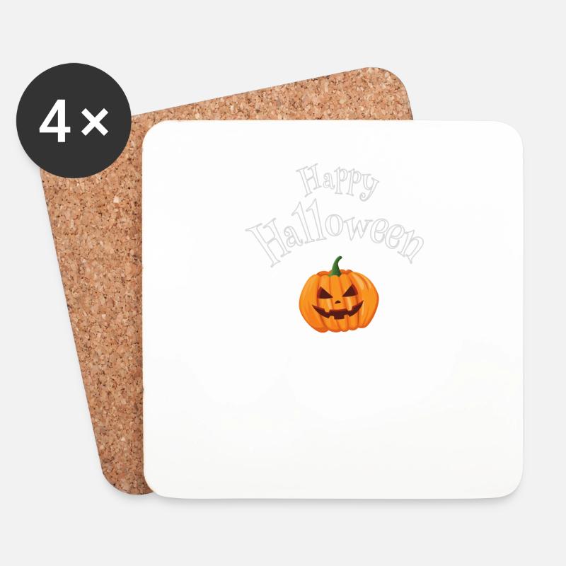 Happy Halloween - Untersetzer (4er-Set) - Weiß