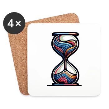 Colorful hourglass with modern aesthetics - Coasters (set of 4) - white - Front