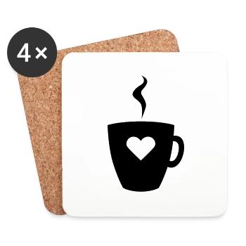 Coffeelove - Untersetzer (4er-Set) - Weiß - Vorne