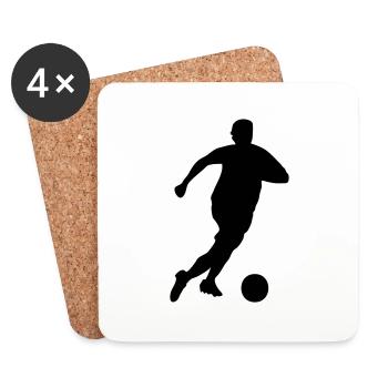 soccer fußball fussball fussballspieler spieler - Untersetzer (4er-Set) - Weiß - Vorne