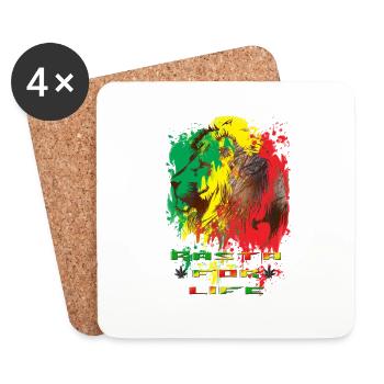 rasta for life - Dessous de verre (lot de 4) - blanc - Devant