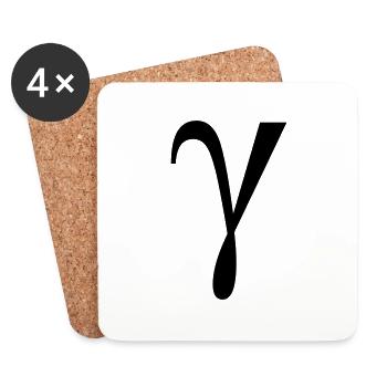 Gamma Greek Letter - Coasters (set of 4) - white - Front