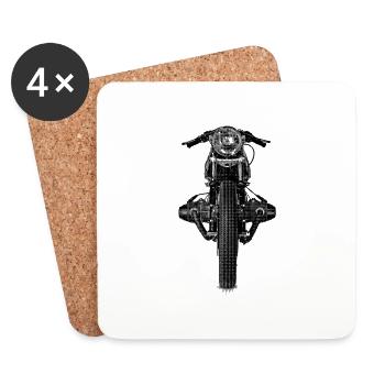 R100 Cafe Racer - Untersetzer (4er-Set) - Weiß - Vorne