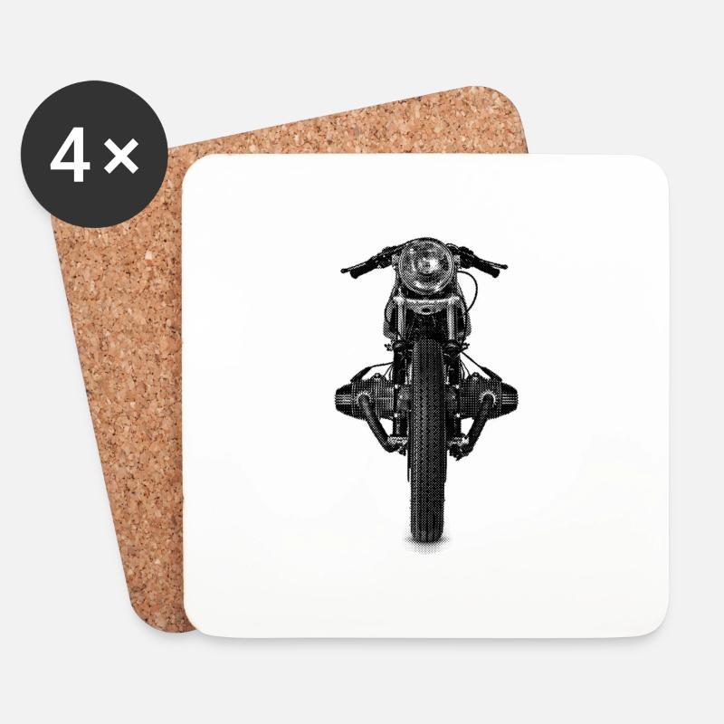 R100 Cafe Racer - Untersetzer (4er-Set) - Weiß
