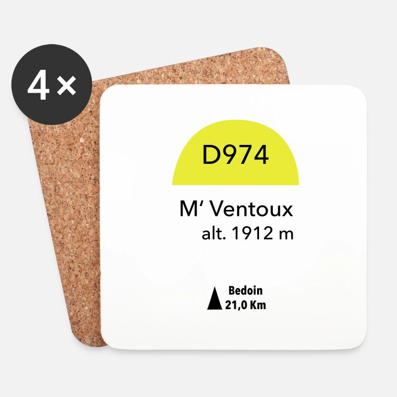 Mont Ventoux - Untersetzer (4er-Set) - Weiß
