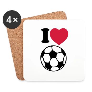 i_love_football - Dessous de verre (lot de 4) - blanc - Devant