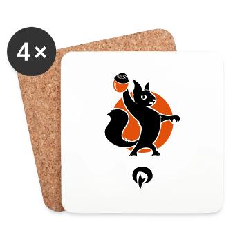 Parkhörnchen - Untersetzer (4er-Set) - Weiß - Vorne