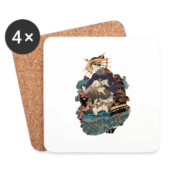 Geisha 1 - Dessous de verre (lot de 4) - blanc - Devant