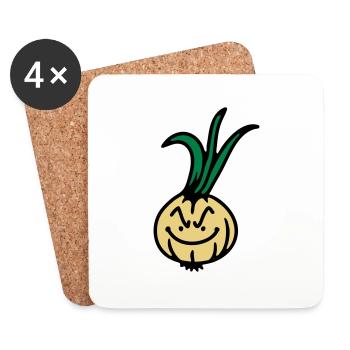 Evil onion 3 - Coasters (set of 4) - white - Front