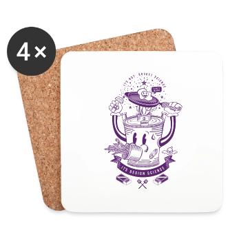 MR Rocket Stove (purple) - Coasters (set of 4) - white - Front