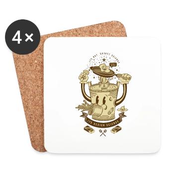 MR Rocket Stove (sepia) - Coasters (set of 4) - white - Front