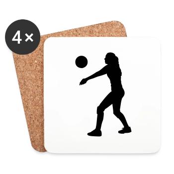 Volleyball - Dessous de verre (lot de 4) - blanc - Devant