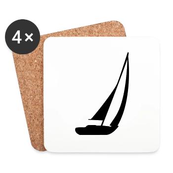 sailboat_1 - Coasters (set of 4) - white - Front