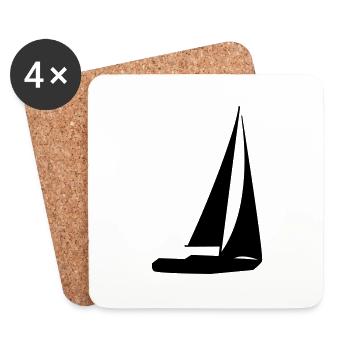 sailboat_3 - Coasters (set of 4) - white - Front