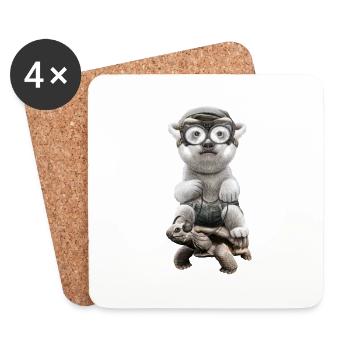POLAR RIDING TORTOISE - Coasters (set of 4) - white - Front