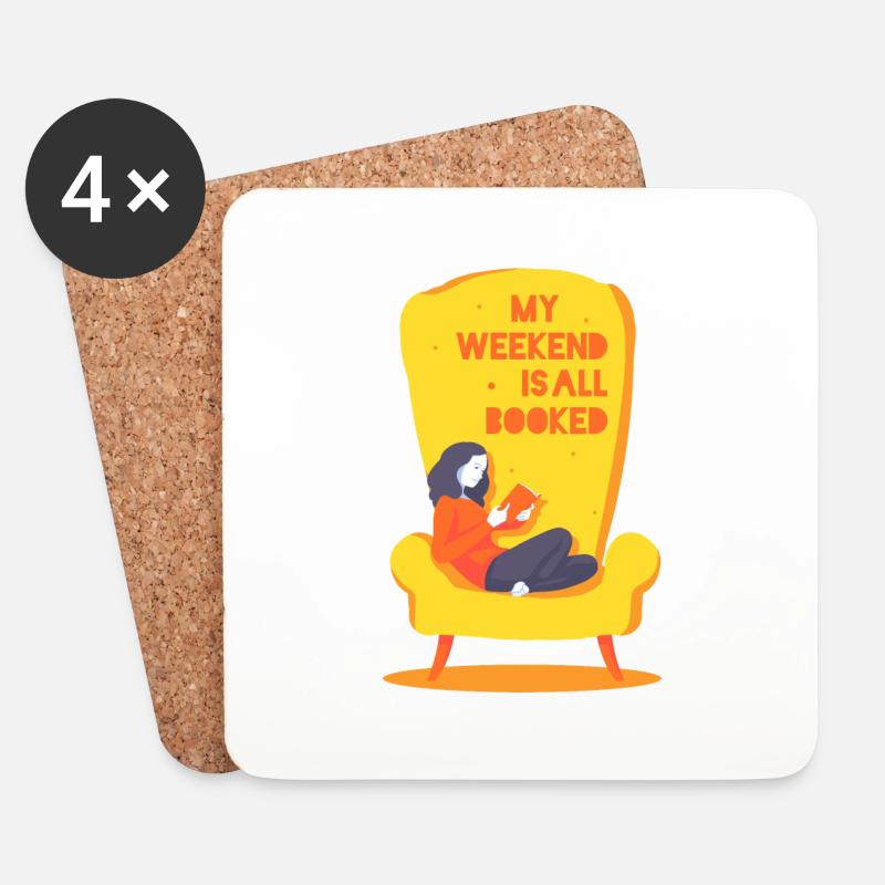 My weekend is all booked - Untersetzer (4er-Set) - Weiß