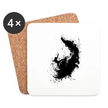 Surfer ink splash II - Coasters (set of 4) - white - Front