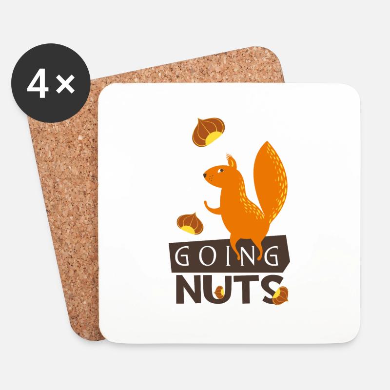 Going nuts- Eichhörnchen dreht durch verrückt irre - Untersetzer (4er-Set) - Weiß